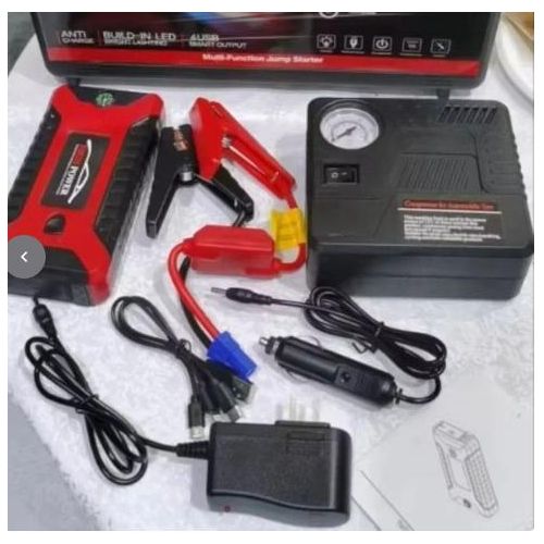 Car Jump Starter with Air Compressor – 4-in-1 Multifunctional Emergency Power Bank