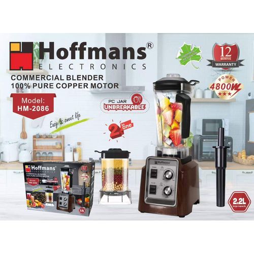 4800W Blender Heavy Duty Commercial Electric Mixer Blender, 2.2L unbreakable Jar Professional Grade 2 In 1 Blender,Heavy Duty Blender-100% copper