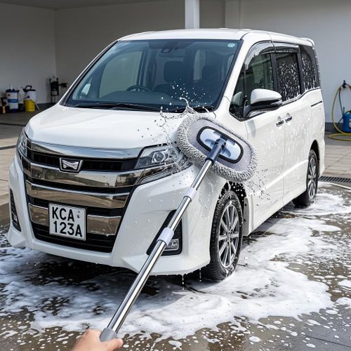 Fast and Efficient Precision Cleaning Long Handle Car Wash Cleaning Mop Brush with detachable Soft microfiber Head