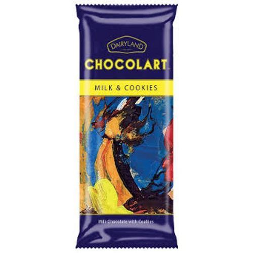 Chocolart Real Milk with Cookie Chocolate Bar 50g – Creamy Milk Chocolate with Crunchy Cookie Bits