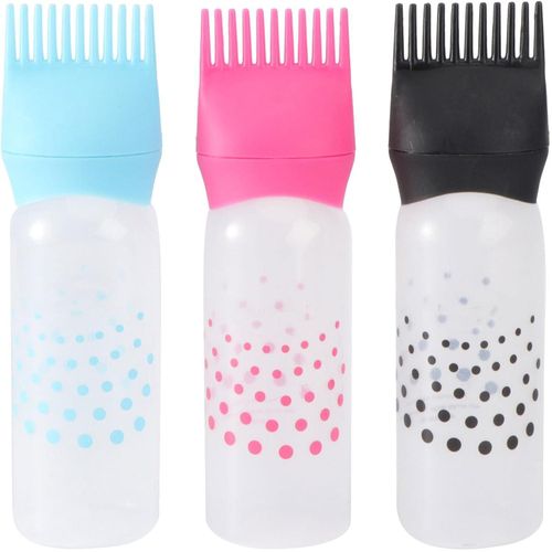 Root Comb Applicator Bottle 3 Pack Dye Hair Oils For Hair Growth Bottle Applicator Brush Root Comb Bottle