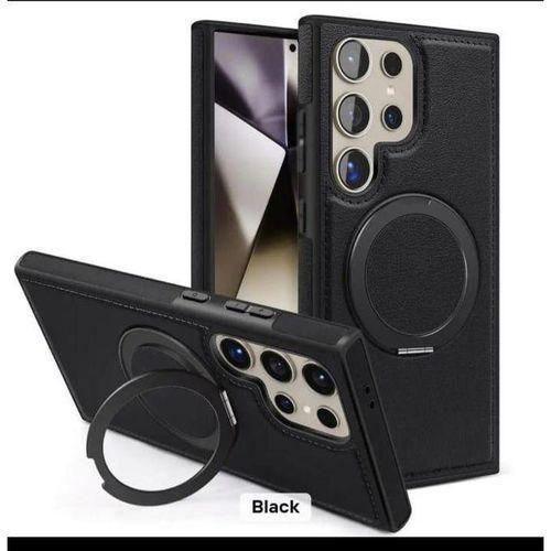 Galaxy S25 Ultra Case with Stand Compatible with Magsafe Slim PU Leather Rubber Drop Proof Magnetic Kickstand Protective