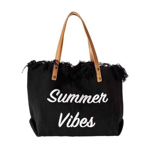 Summer Vibes Woven Tote Bag