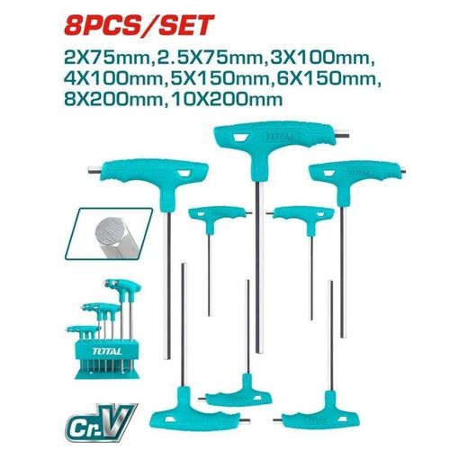 THHW80816 8 Pcs T-handle hex wrench set 2 sets