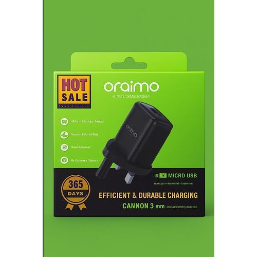 Oraimo Cannon 3 Micro Charger OCW-U37SP+M53 5W - Fast & Efficient