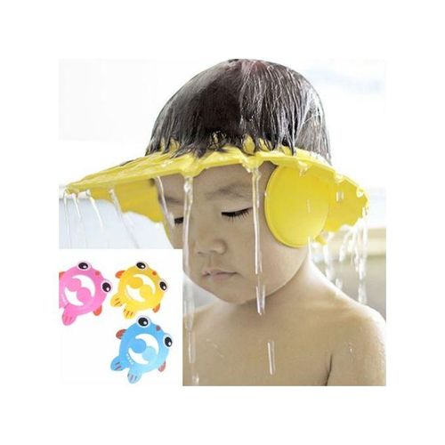 Child Kids Shower Eye Ear Protector Head Cover Yellow