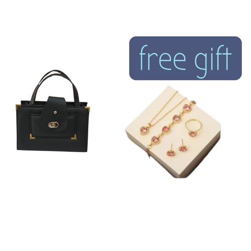 Elegant Durable Womens Handbag with Free 4PCS Jewelry Gift Set -Necklace Earrings Bracelet Ring Perfect for office work casual outings This handbag offers enough space to carry all your essentials As a bonus comes with FREE 4pc jewelry gift set
