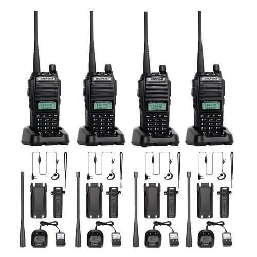 UV-82 10km Good Quality Walkie Talkie Radio Calls-4 Pieces With Earphone