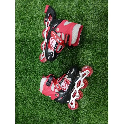 Adjustable Inline Roller Skates for Kids – 4-Wheel Inline Skating Shoes with Protective Ankle Support