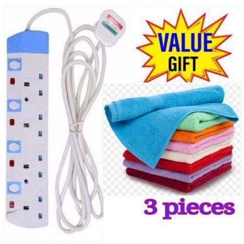 HOME BEST 4 WAY POWER EXTENSION WITH LONG CABLEFREE FACE TOWELS