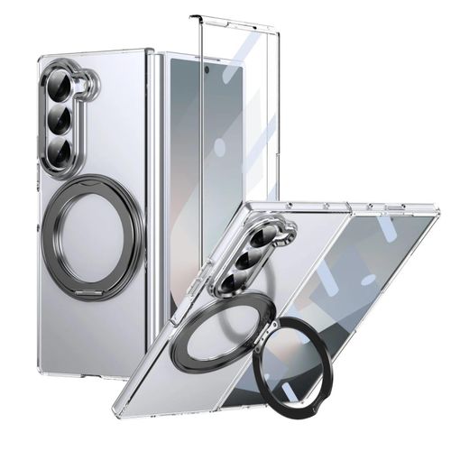 Ring Clear Case for Samsung Galaxy Z Fold 7 – Shockproof Transparent Cover with Kickstand