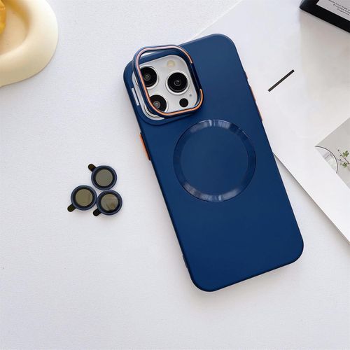 Magnetic Stand Luxury Phone Case with Free Camera Lens Protector MagSafe Magnetic Ring Hybrid Protection and Slim Transparent Design for iPhone 14 Pro - Grey
