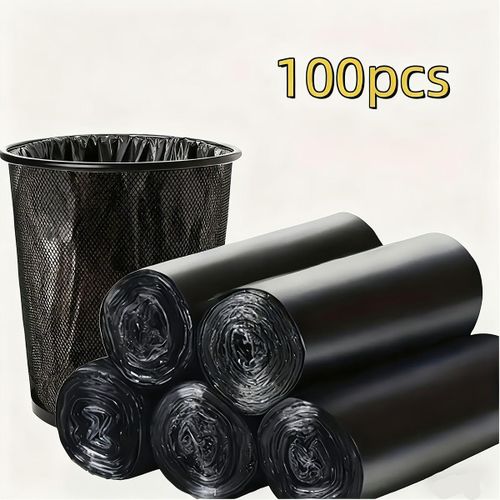 100pc Kitchen Garbage Bags Small Trash Bags Bin Liners for Home Office Kitchen Waste Bag Bathroom Trash Bags Dustbin Bags