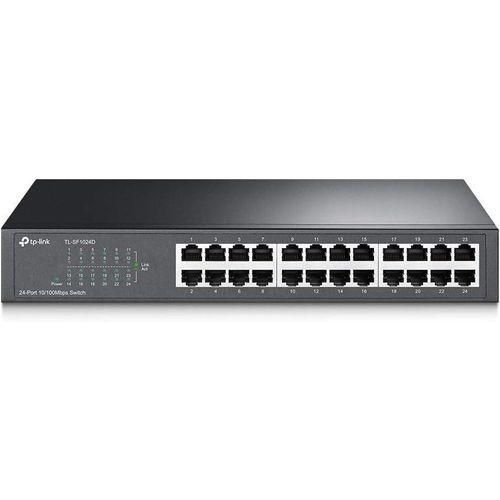 TP Link New 24 Port 10/100Mbps Fast Ethernet Switch, Plug & Play, Desktop/Rackmount, Sturdy Metal w/ Shielded Ports, Fanless, Unmanaged