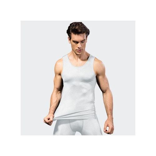 Mens Training Sports Vest Workout Fitness Compression Tank Tops White