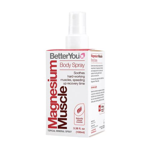 BetterYou Magnesium Muscle Body Spray - Muscle Relief Spray - Magnesium, Arnica, and Lemon Oil - Gentle Heat for Muscle and Joint Recovery 100ml