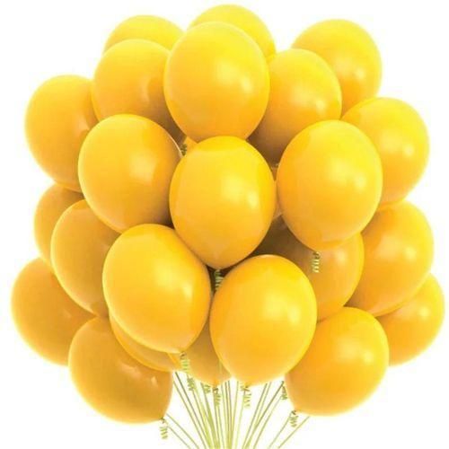 100 Pieces Yellow Latex Party Balloons