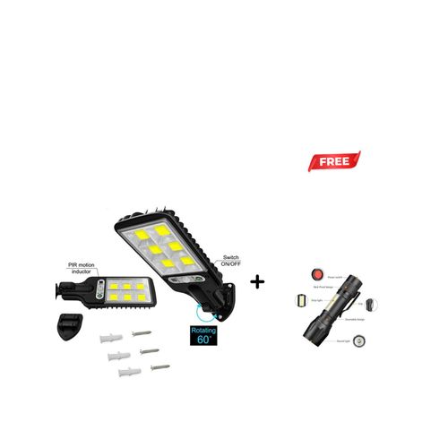 New Solar Wall Light PIR Motion Sensor Outdoor Garden Security Street Lamp + 3 module torch