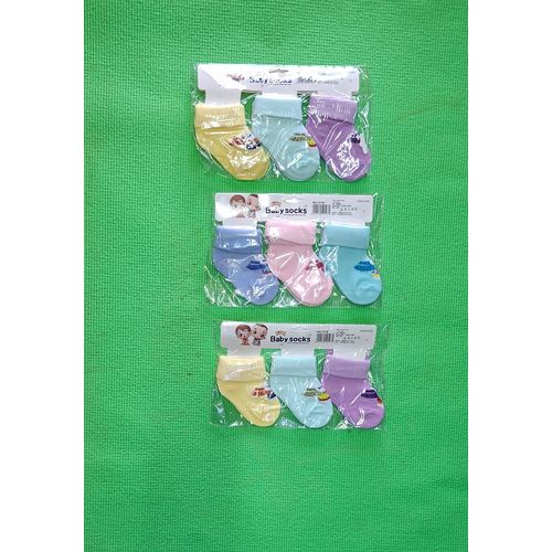 Assorted 3 pairs baby cotton socks