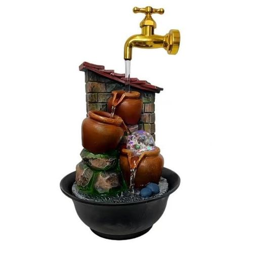 Premium LED Tabletop Water Fountain Elegant Indoor Home Office Decoration