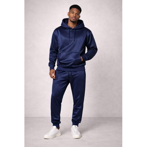 Navy Blue Smooth Premium Unisex Fleece Hoodie and Joggers Set Matching 2-Piece Heavyweight Athleisure Tracksuit