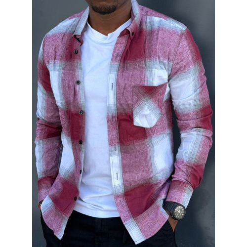 Men's Long-Sleeved Flannel Plaid Shirt