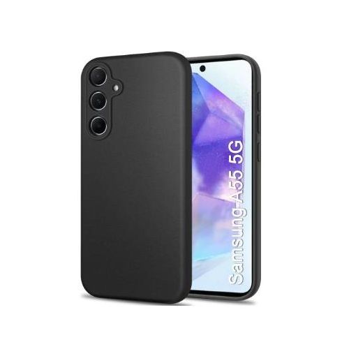 Soft Flexible Silicone Case for Samsung Galaxy A55 5G Shockproof Anti-Scratch Slim TPU Protective Back Cover Black