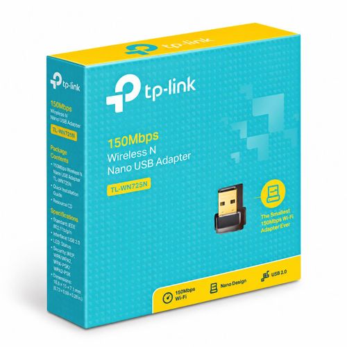 TL-WN725N 150Mbps Wireless N Nano USB Wi-Fi Adapter – Mini Dongle for PC, Laptop & Desktop, Windows/Mac/Linux