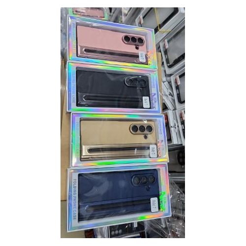 Samsung Galaxy Fold 7 Case, Black Luxury Foldino Leather Phone Cover with S Pen Slot Hinge Camera and Front Screen Safety