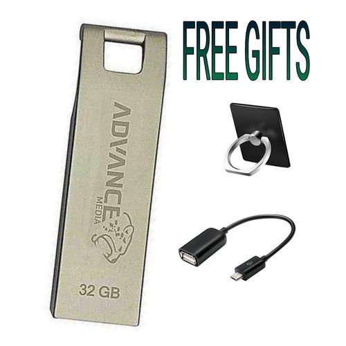 32 GB Flash Disk Silver//+ Free OTG + Phone Ring