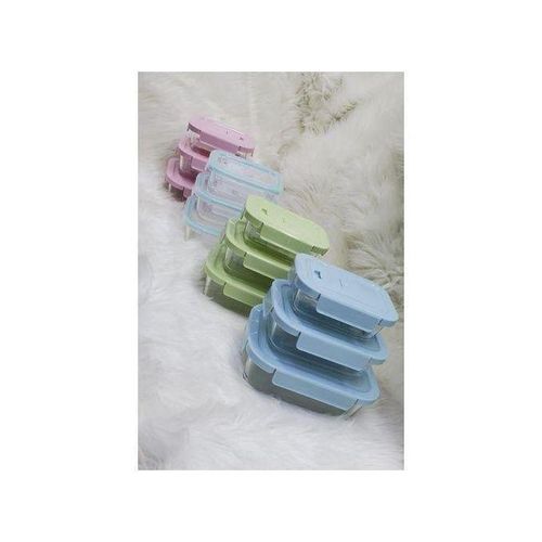 3pc Glass Snack box with bag