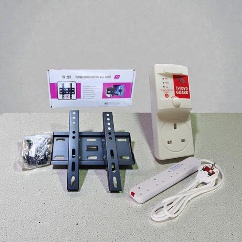 Affordable Quality Skilltech 15-43in Tilt TV Wall Mount Bracket Power King 4Way Power Ext Cable FREE FK TV Guard