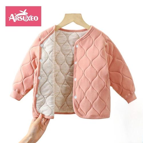 Kid's Warm Autumn Winter Three-layer Quilted Girls Thickened Jacket Cotton Clothes Children Clothing