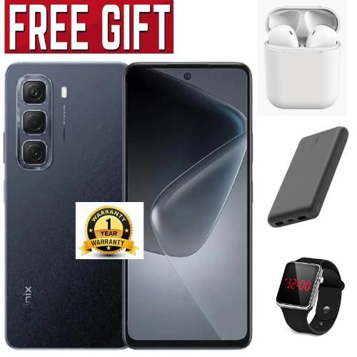 Hot 60i 4G"6.7-inch,12 GB(6+6)RAM+128GB ROM' Battery: 5160mAh.... COMES WITH FREE LED WATCH , POWERBANK AND AIRPODS FOR YOU black