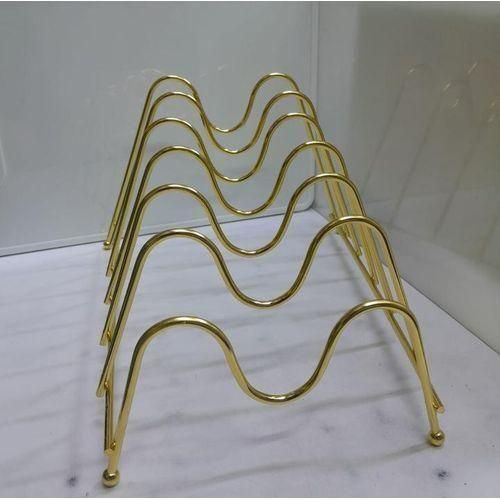 Golden Steel 6 plates Holder Display Stand Organizer