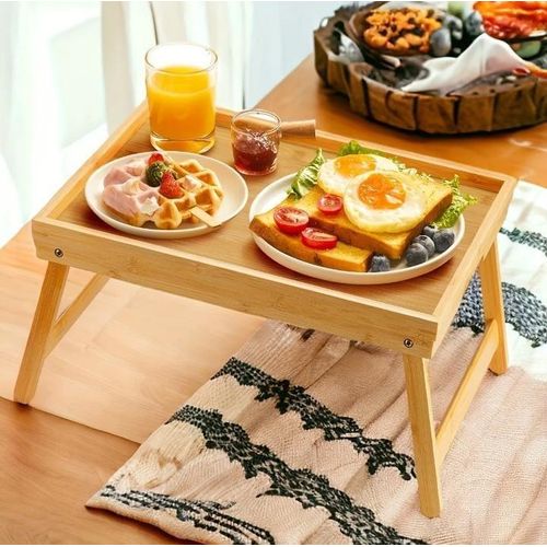 Foldable Wooden Bed Tray Table