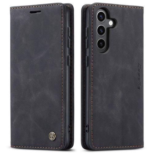 Caseme Black Wallet Retro Leather Flip Case For Samsung Galaxy S24