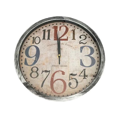 30cm Vintage Wall Clock – Rustic Farmhouse Silent Battery Operated Decorative Wall Clock for Living Room, Kitchen & Office