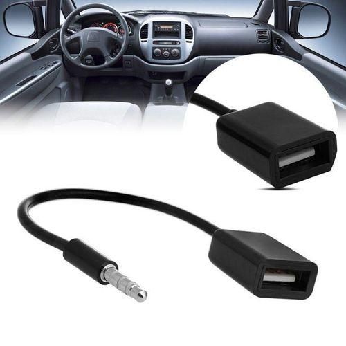 3.5mm Male Car AUX Audio Jack To USB 2.0 Female Adapter.