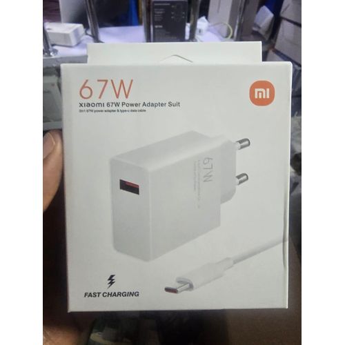 67W USB-C Fast Charging Adapter for Xiaomi Redmi Note 13 12 Mi 11 Ultra with EU Charger Type-C Cable