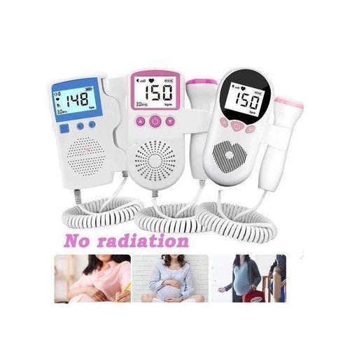 Doppler fetal portable pregnancy baby heart rate monitor - Home Pregnancy Fetal Heart Rate Detector with LCD Display Sound - No Radiation Handheld Fetal Monitor