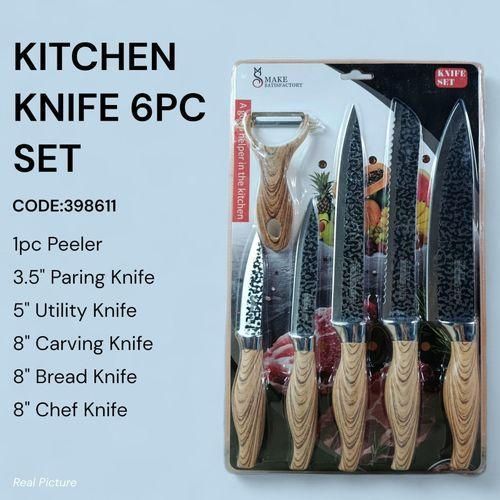 Kitchen Knife – 6pcs Set durable, long-lasting sharpness, and rust resistance. Ideal for fruits, vegetables, meat, bread, and more. Perfect for slicing, dicing, chopping, and carving, this set makes food preparation efficient and enjoyable