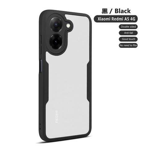 Redmi A5 Back cover Transparent, Clear And Colorless With Black Edges Unique And Stylish Full Protection Phone case