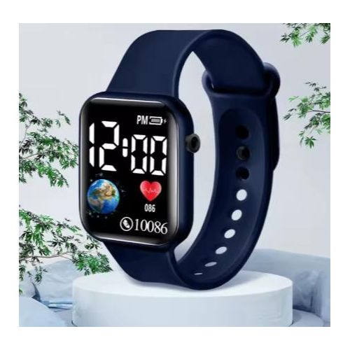 Children Watch Birthday Gift For Child Boy Girl Smart LED Digital Cartoon Kids Watch Waterproof Bracelet Wristwatch Made Of Silicon Material BlueColor