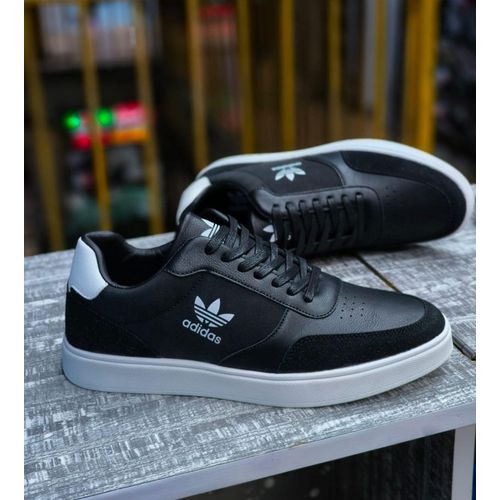 Mens Classic Casual Sneakers Black White Lace-Up Comfortable Fashion Shoes