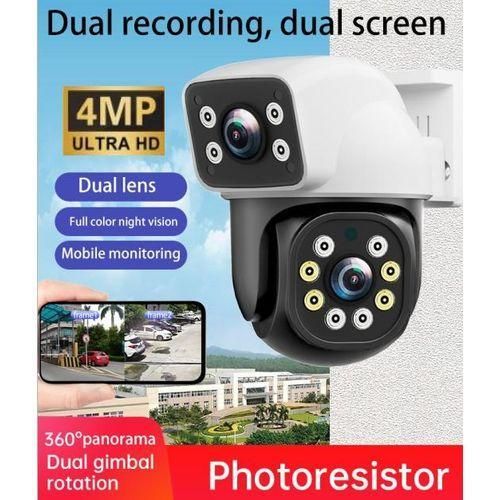 PTZ Dual Screen Wifi Dual Lens Wireless Outdoor Security Camera, Wifi Security CCTV Camera Surveillance,Internet Network HD Video Camera