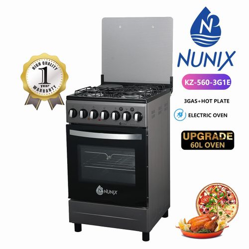 Freestanding 3+1 Cooker with Electric Oven – 60L Capacity, Pulse Ignition, Compact Design