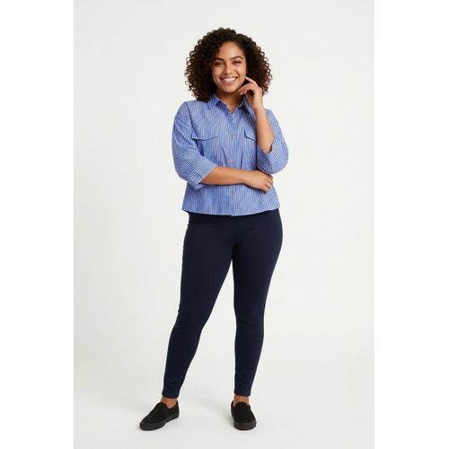 Ladies Stripped Casual/Official Shirt-Blue