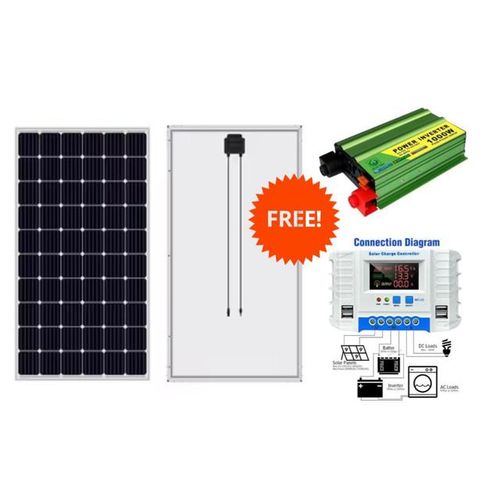 100 W Solar Panel All Weather Solar Panel + Free 30A Solar Charge Controller + Free 1000 Watts Solar Inverter DC to AC 1000W Inverter