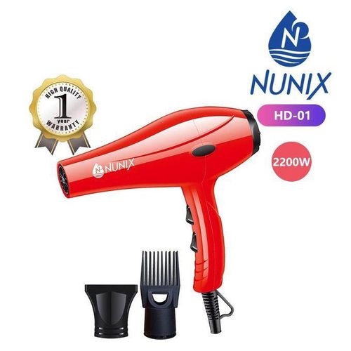 2200W Blow Dry Hair Dryer - Red